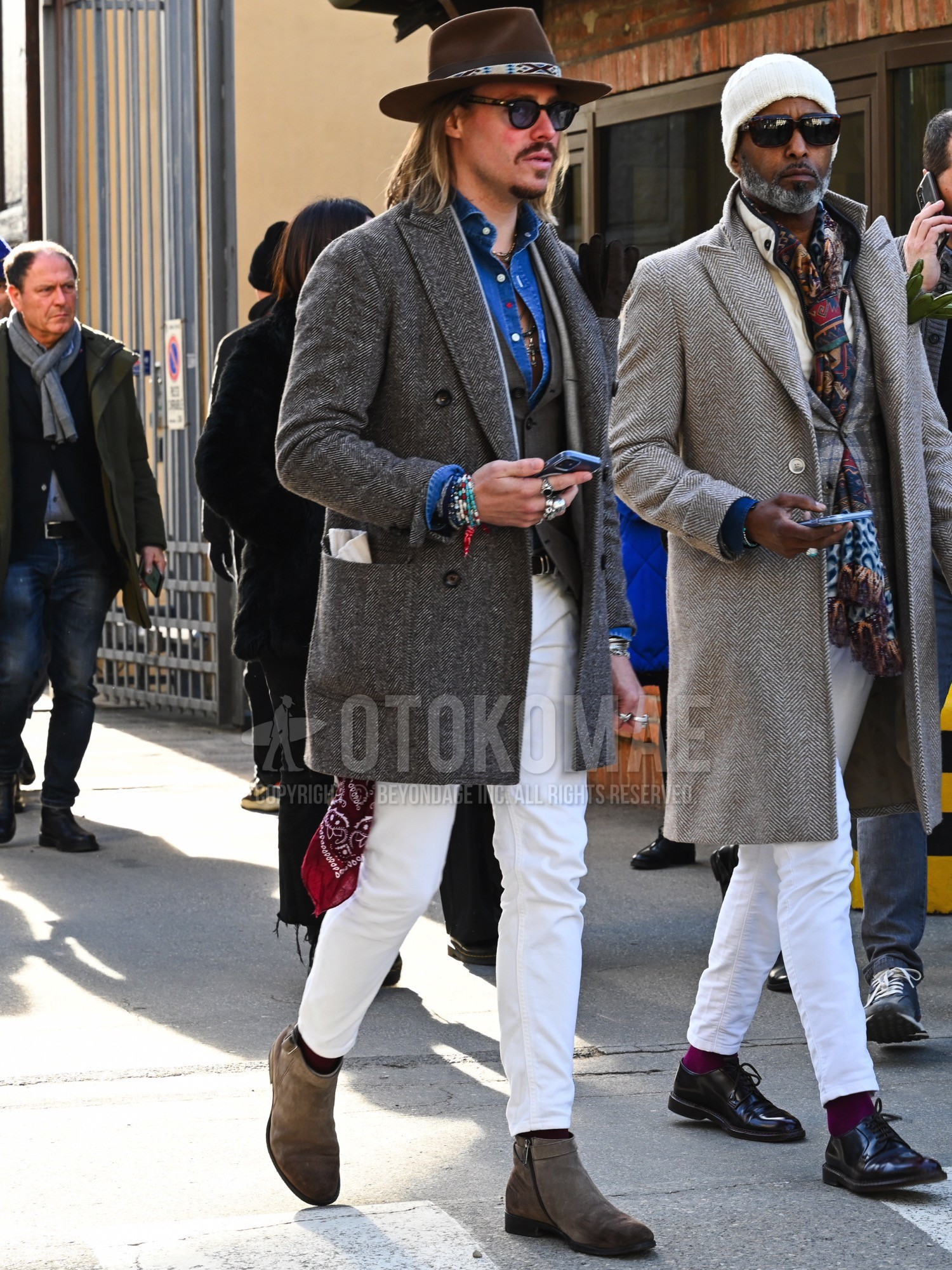 Rolled Up Camel Chinos with Brown Loafers | Hockerty