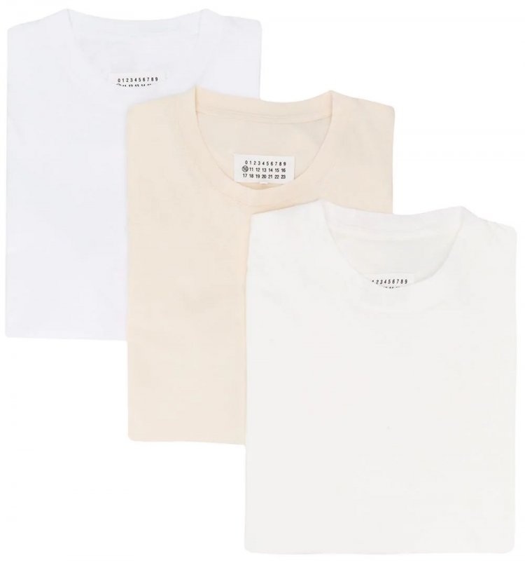 Plain T-shirts Men's 6 "MAISON MARGIELA Short Sleeve T-shirts Set of 3 "