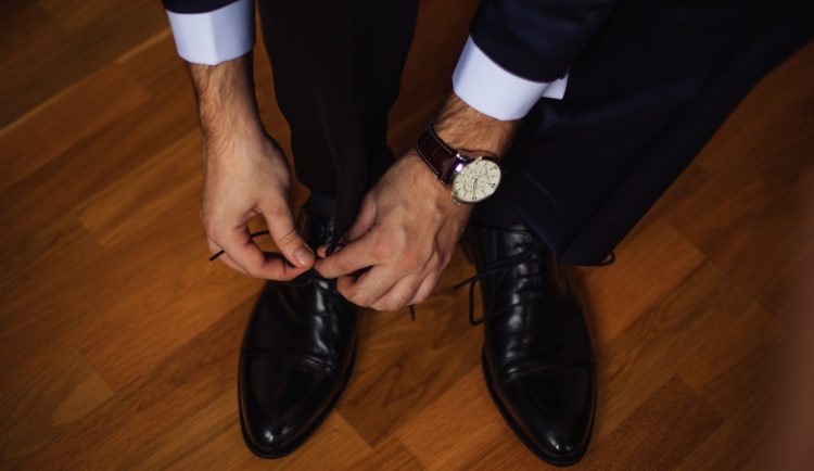 Tie the laces of your leather shoes