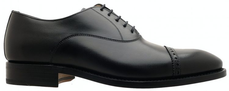 [Berwick] Berwick Perforated Cap Toe Leather Sole Black 3577