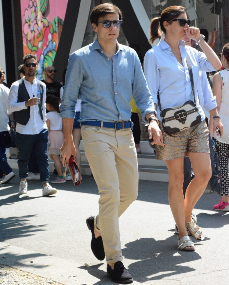 Denim Shirt×Blue Belt