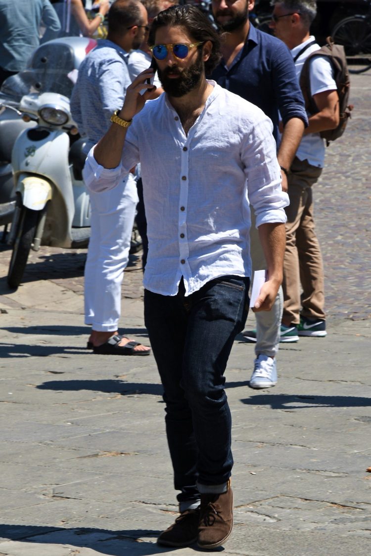 Linen Shirt x Black Pants