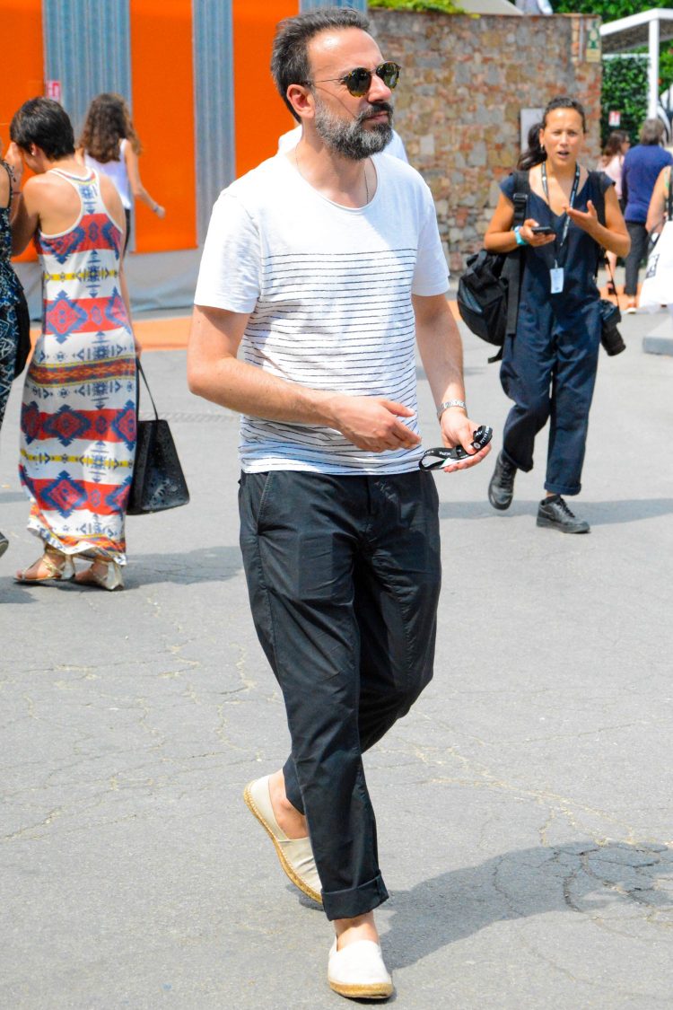 Espadrilles×Navy pants