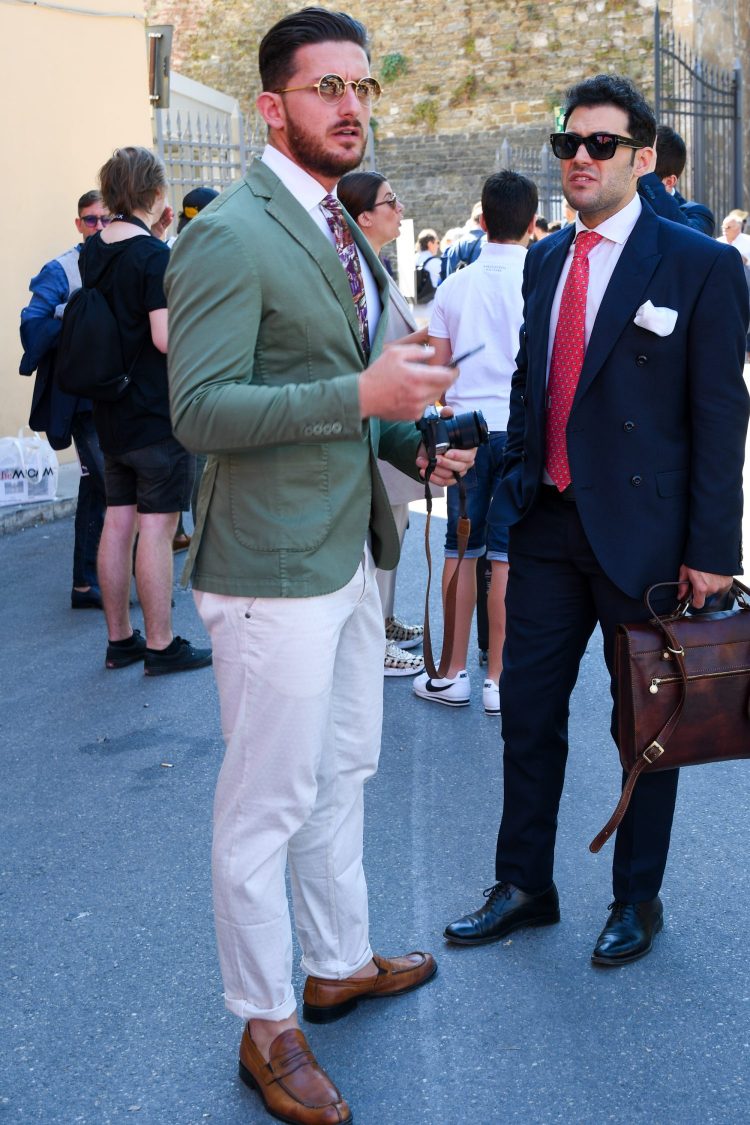 Jackets coordinate with round sunglasses with metal frames and classical accents