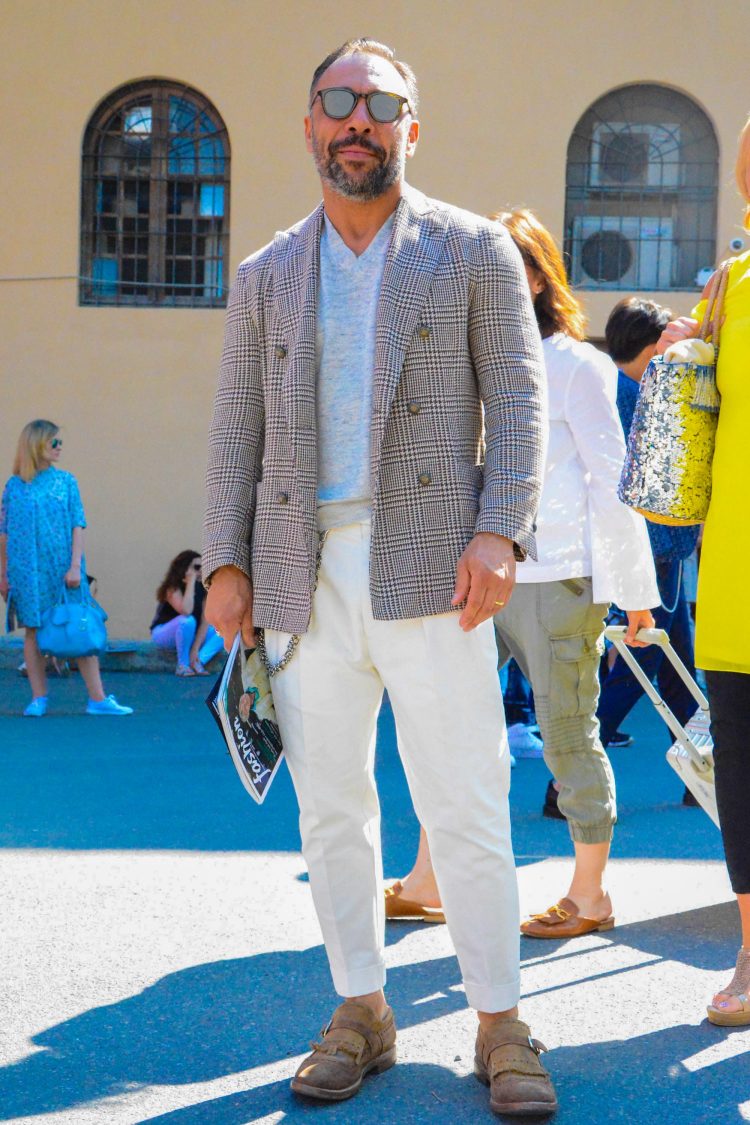 Double Jacket x White Pants