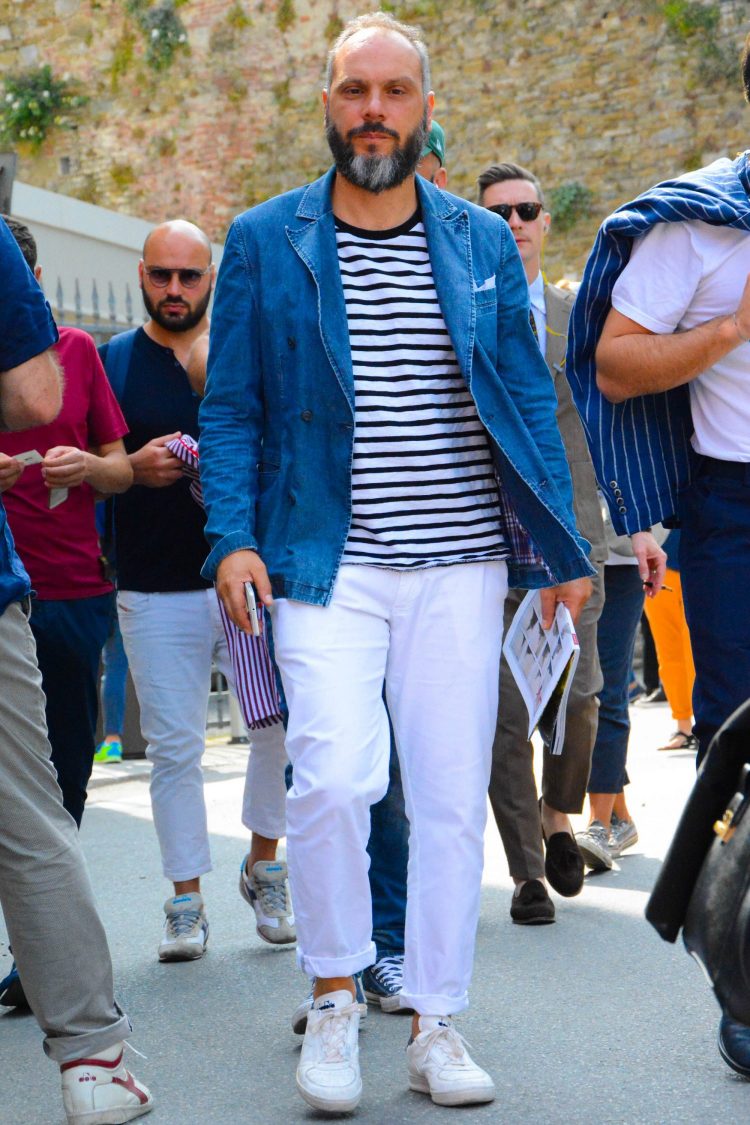 Double Jacket x White Pants