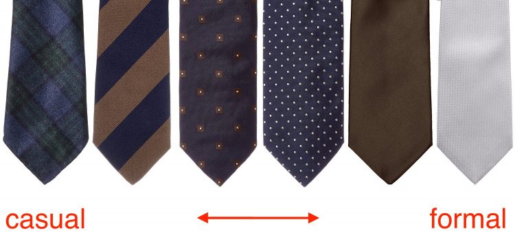 ネクタイの柄によるフォーマル度の違い