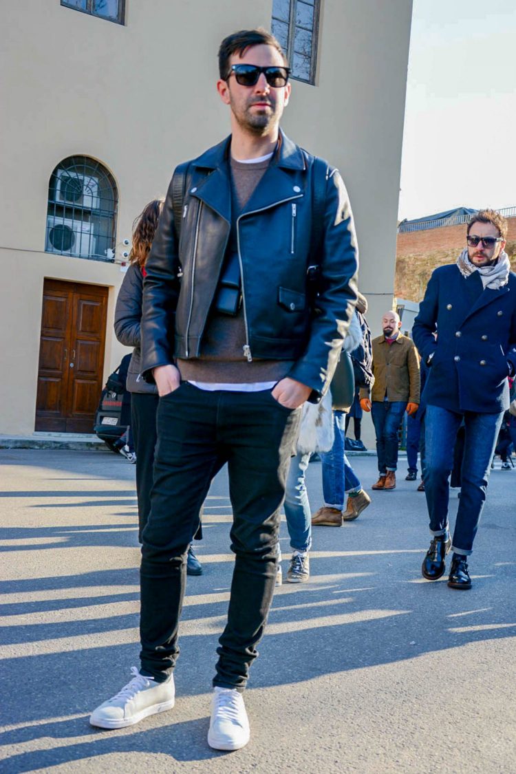 Tight black denim and short rider's jackets create a stylish atmosphere