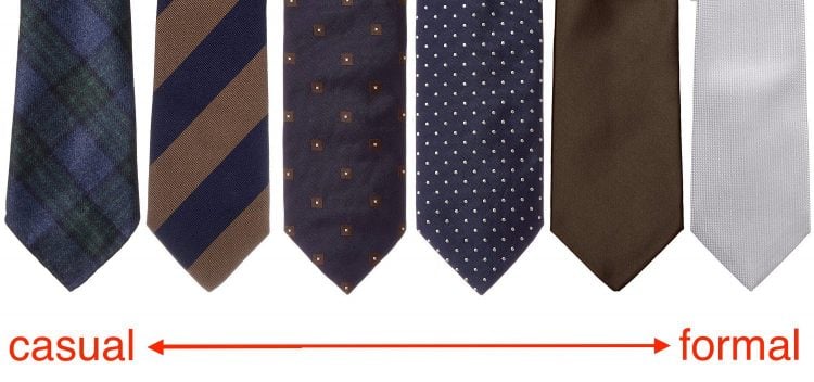 ネクタイ 柄によるフォーマル度の違い