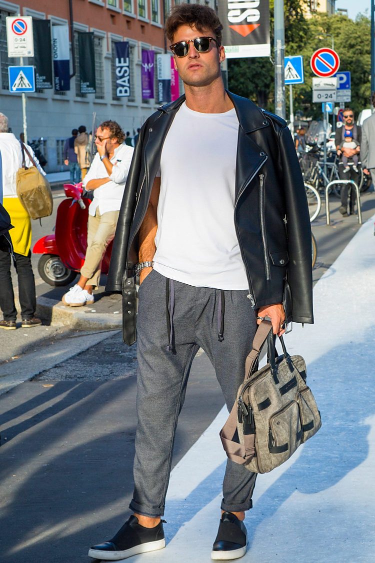 Slip-ons x Riders Jacket x Easy Pants