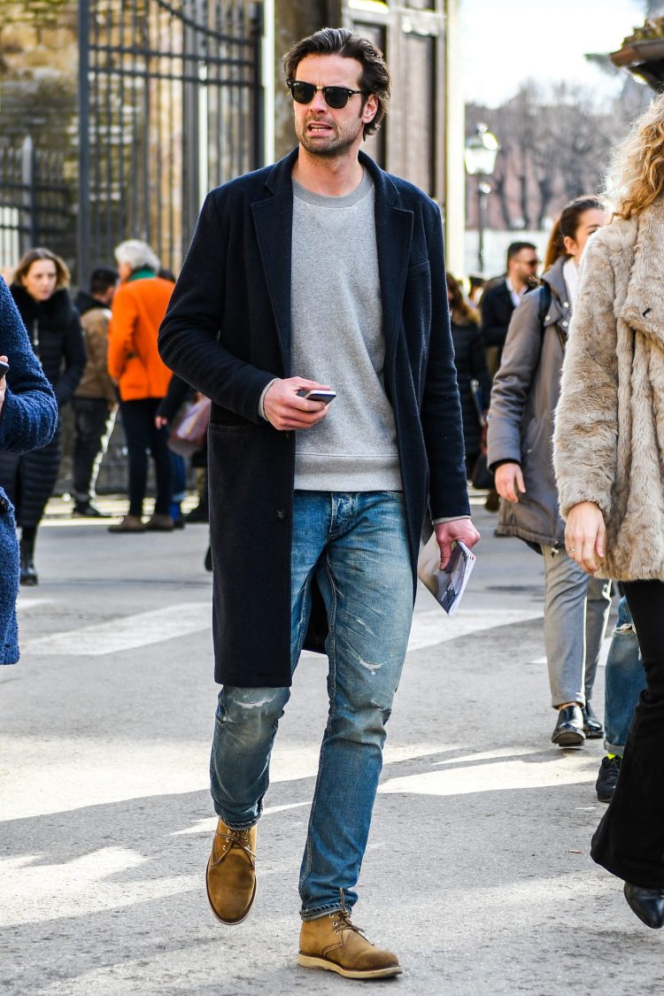 Spring Clothing Men's Fashion Coordinates " "Effortless outfit with a light cut and a bashed-up Chester coat."