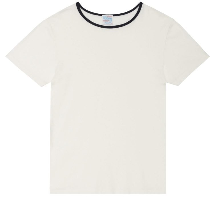 首元の配色によるアクセントがチャーミングな半袖Tシャツ「ANNE(アン)」