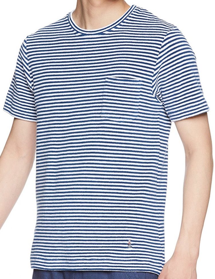 GUY ROVER Cotton pile striped T-shirt