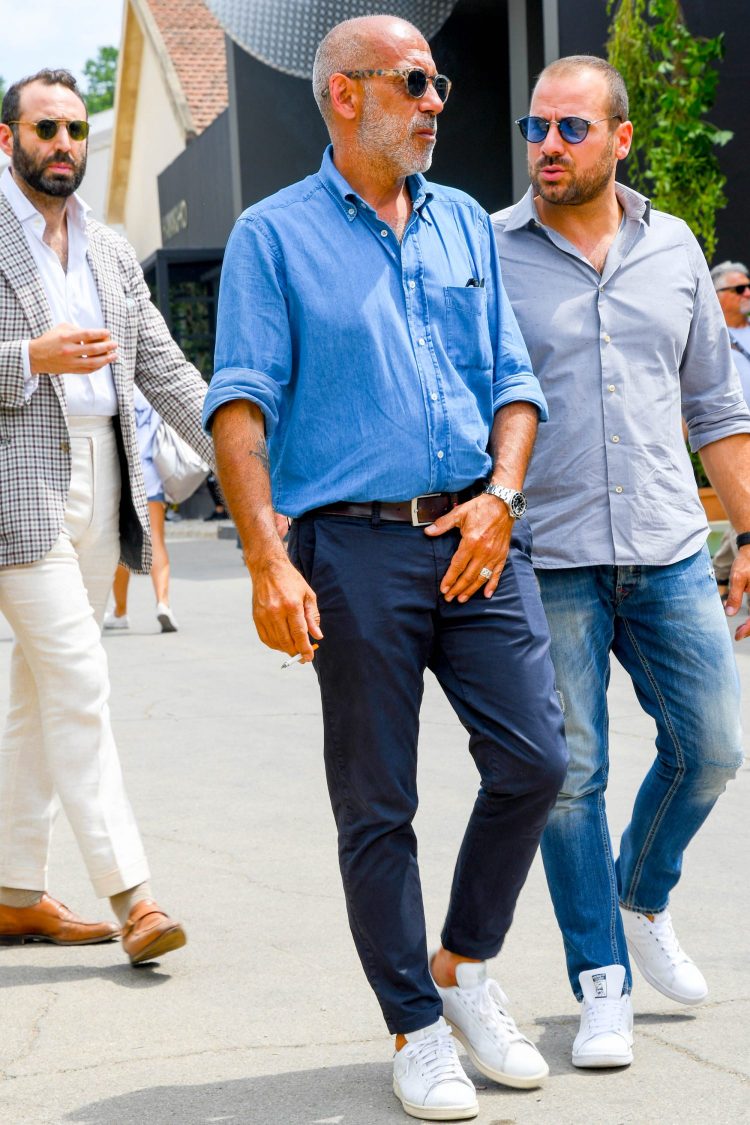 Denim shirt cord expressing tone-on-tone