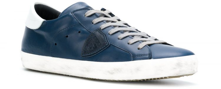 For example, navy sneakers like these " PHILIPPE MODEL Paris Sneakers