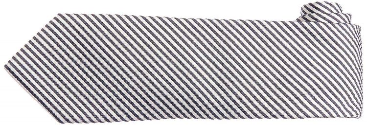 [Necktie Made in Italy Silk fine stripe seersucker Men's