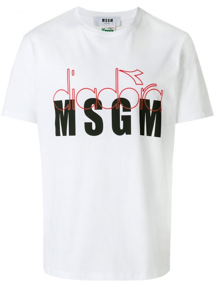 MSGM×diadora logo T-shirt