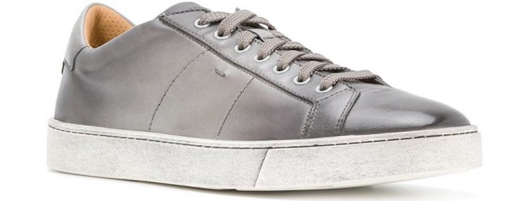 Leather sneakers " Santoni lace-up sneakers