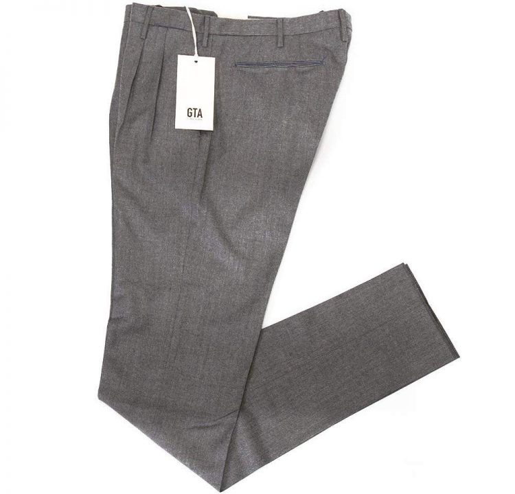 GTA (GTA) 2-pleated gray pants
