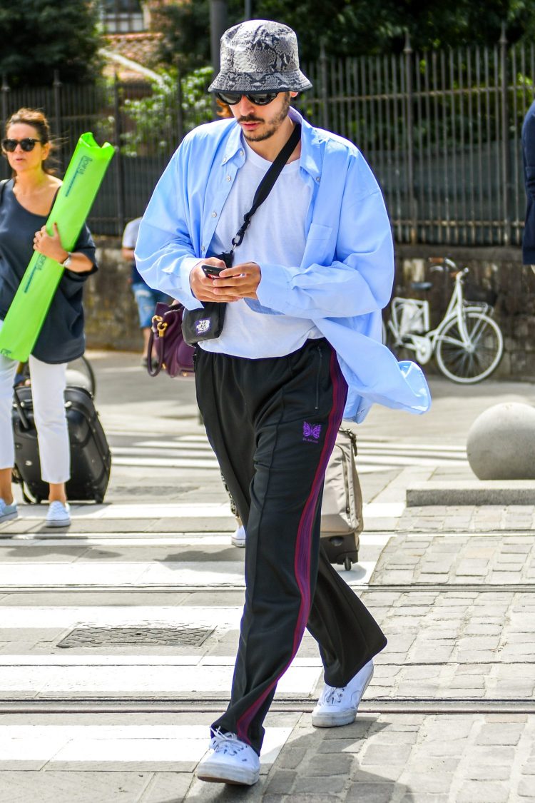 Effortless street coordinate with a shirt worn like outerwear