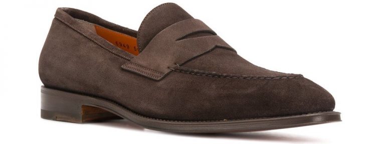 SANTONI(サントーニ) スエード コインローファー