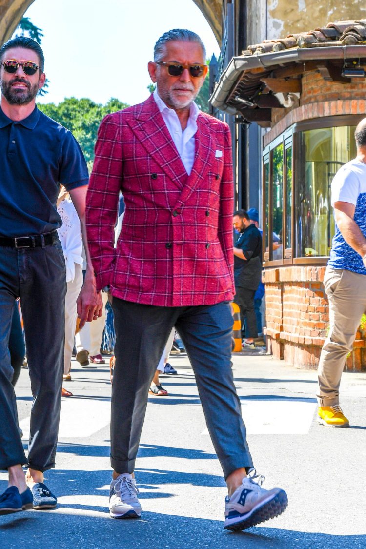 Coordinate a glamorous jacket style with a checkered double jacket