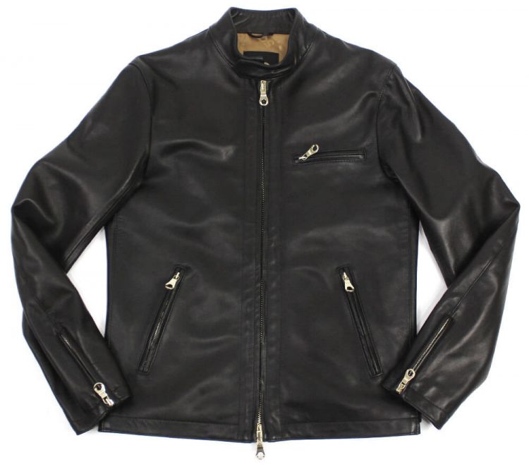 CINQUANTA Lamb nappa leather single riders jacket