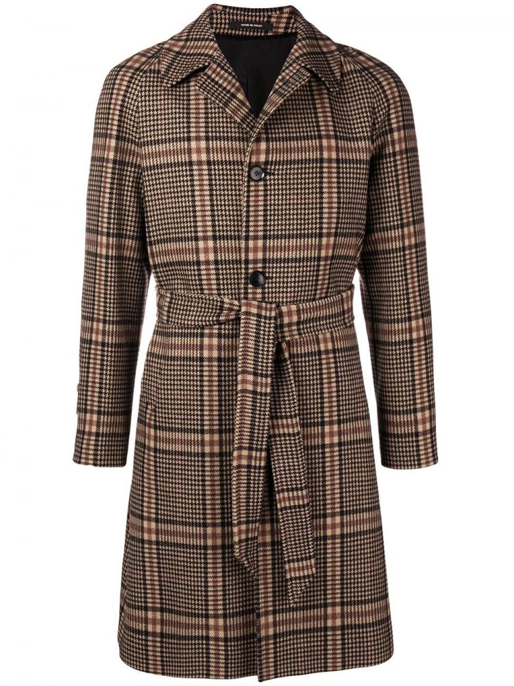 TAGLIATORE(タリアトーレ)belted checked coat