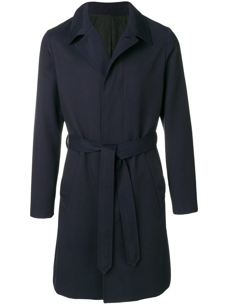 AMI ALEXANDRE MATTIUSSI Navy Belted Coat