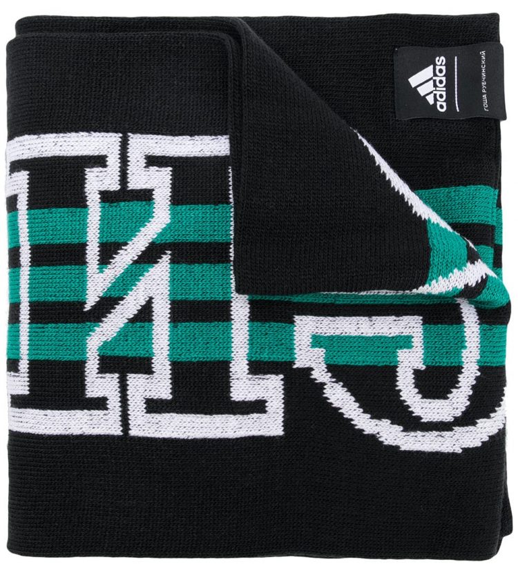 GOSHA RUBCHINSKIY(ゴーシャ ラブチンスキー) x Adidas(アディダス) ロゴ&ストライプ スカーフ