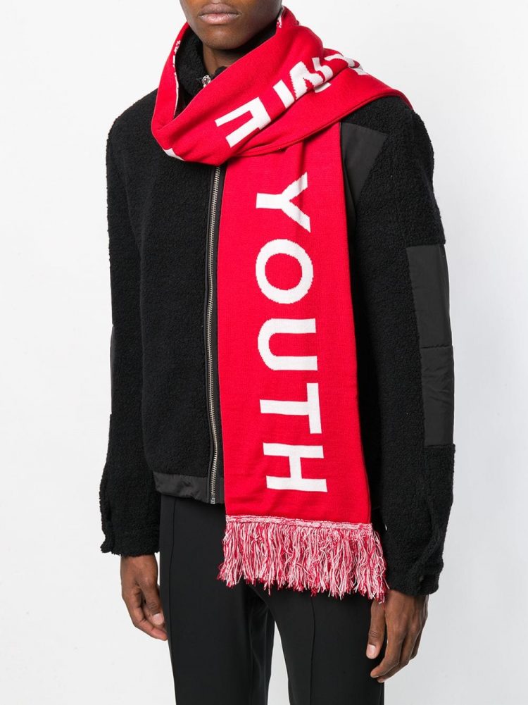 MISBHV(ミスビヘイブ) long slogan print scarf