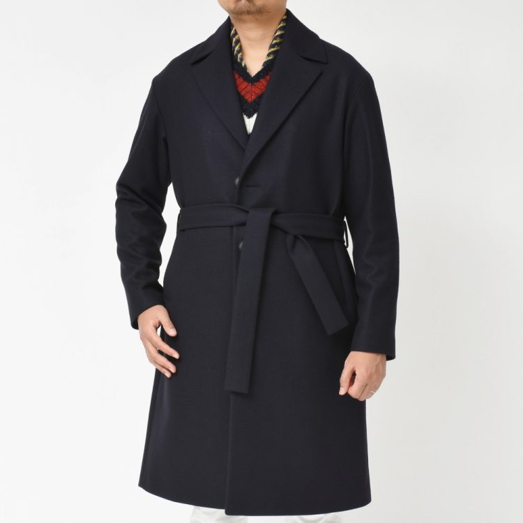 hevo Navy Belted Coat