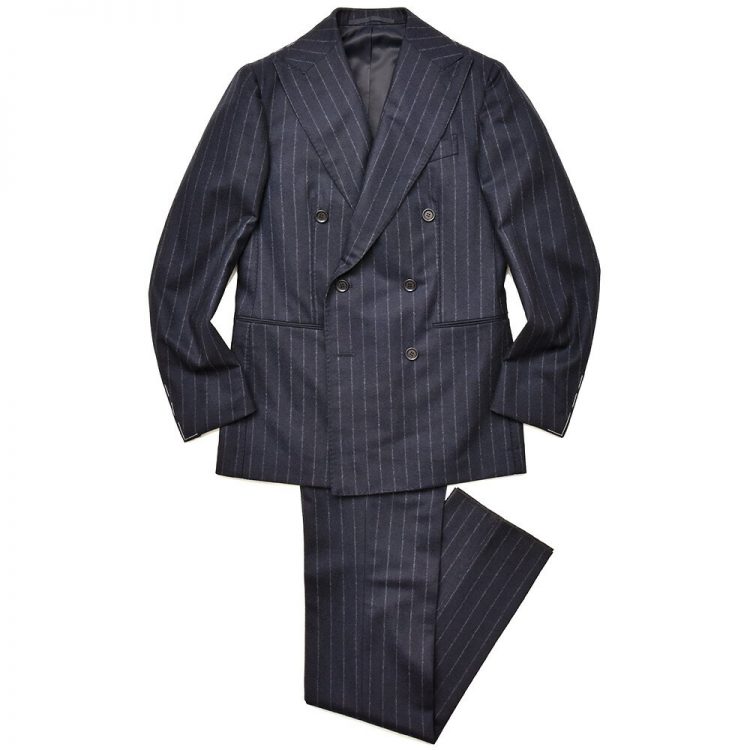 Stile Latino Wool flannel chalk stripe double 6B suit