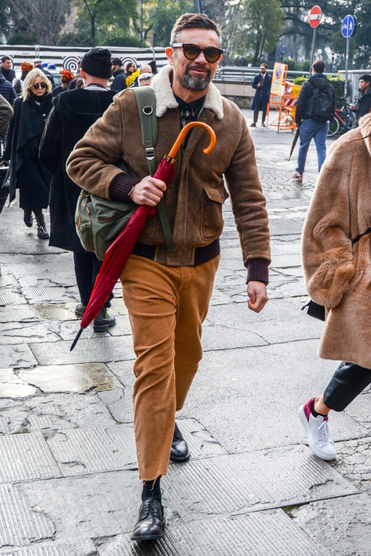 Brown mouton boa jacket cord that matches hair color