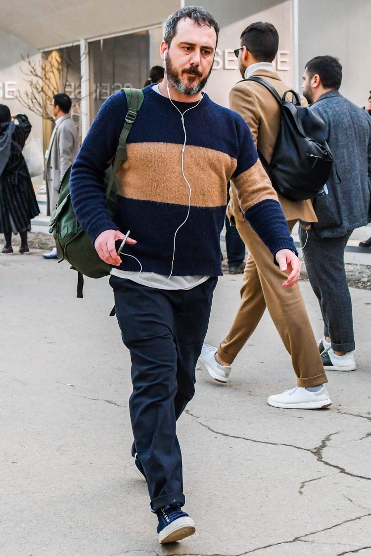 Azzurro e Marrone's Casual Cordage in contrasting navy and camel.