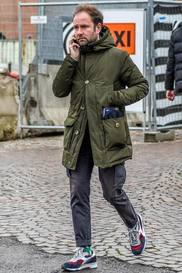Men's Hooded Coat Cord in Grayish Shades