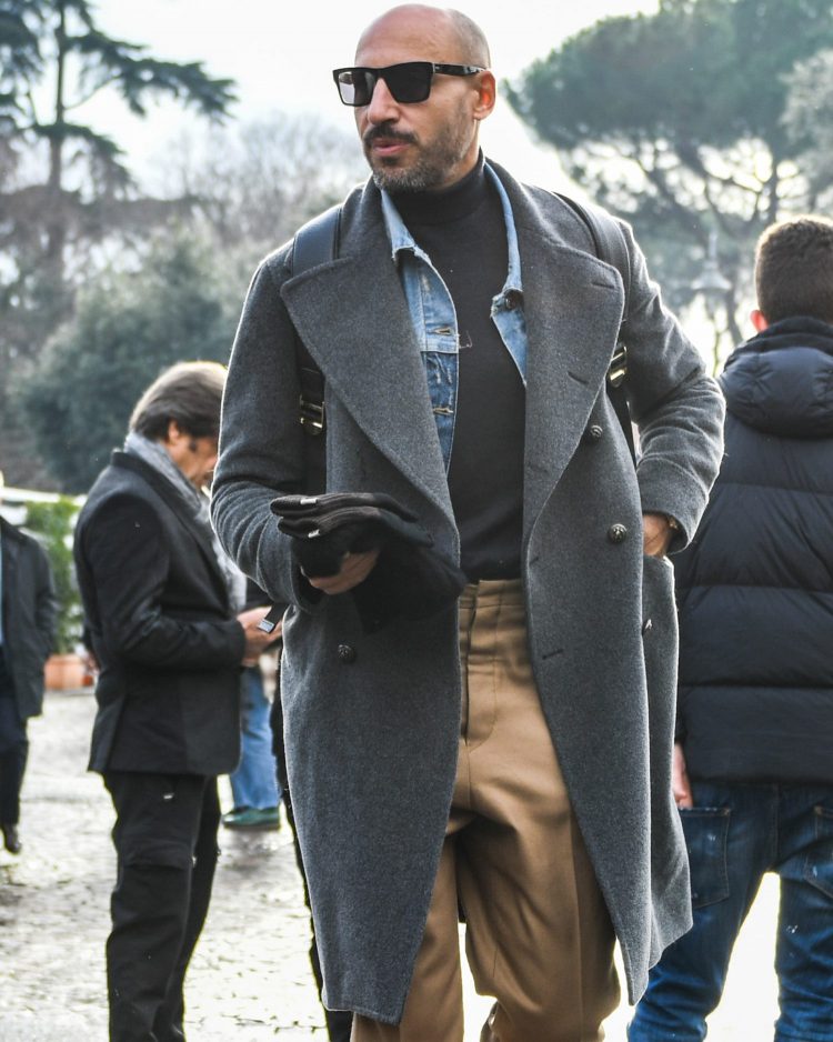 Coordinating square sunglasses matched with street style