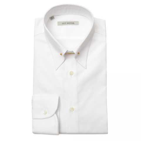GUY ROVER Cotton jacquard pinhole dress shirt