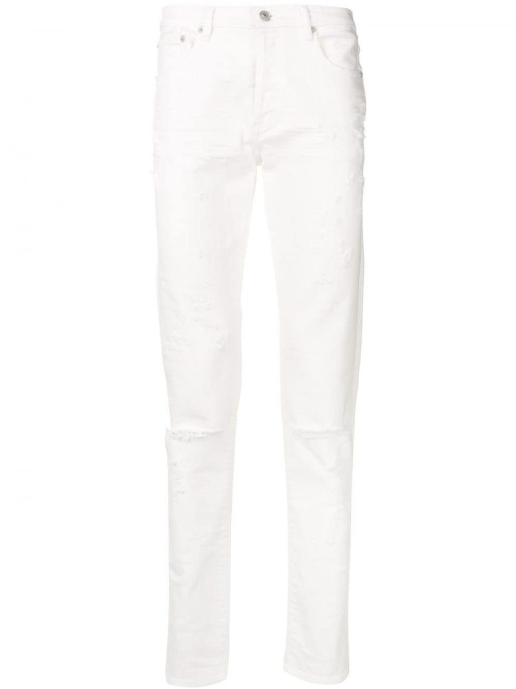 Givenchy Damaged White Jeans