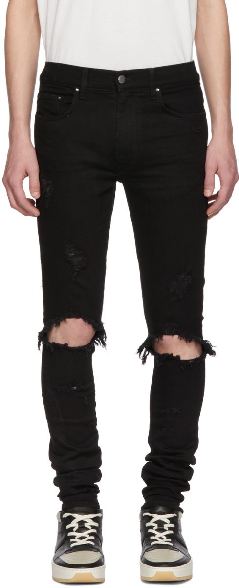Amiri Ripped Black Denim