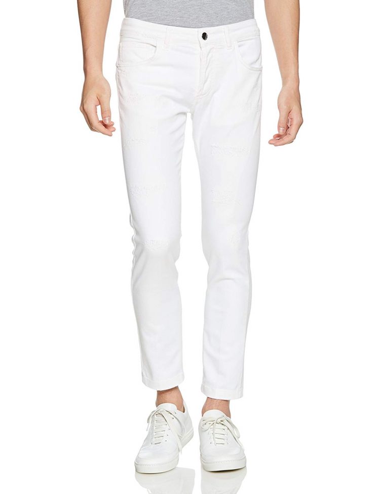 Entre Ami Cropped White Jeans