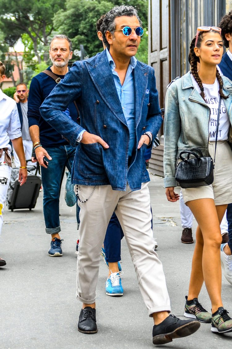 Denim blazer adds a masculine touch to a jackets coordinate