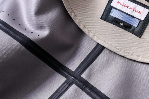 Urban Texley Layer Active Stencil Collar Coat" with new sports elements in the details