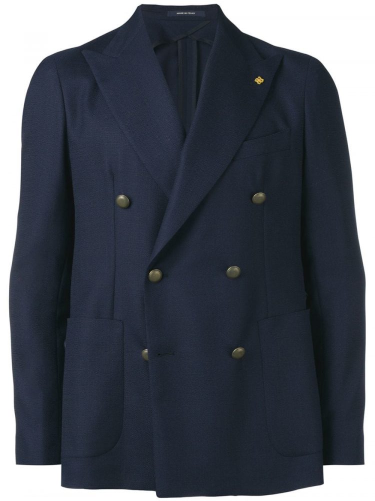 Tagliatore Peaked Lapel Double Breasted Jacket Navy