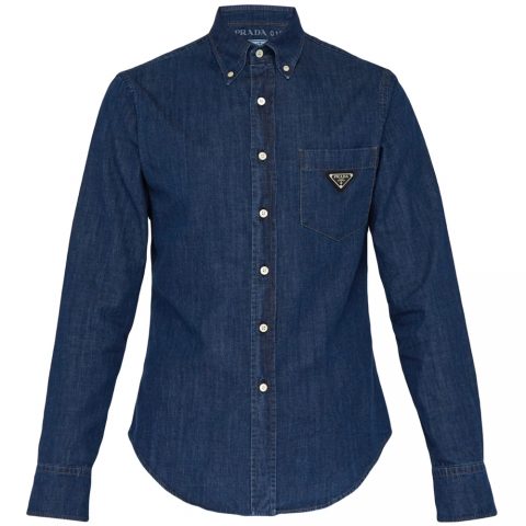 PRADA Cotton chambray button-down shirt
