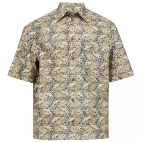 BOTTEGA VENETA Fish puzzle print cotton shirt