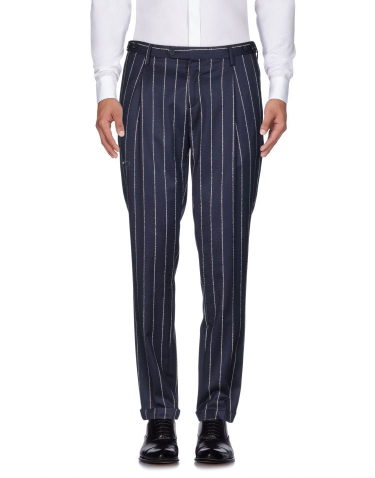 MICHAEL COAL Striped Navy Slacks