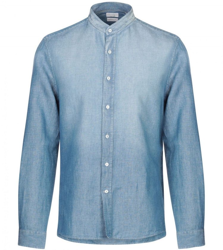 Brunello Cucinelli(ブルネロ・クチネリ) バンドカラー デニムシャツ