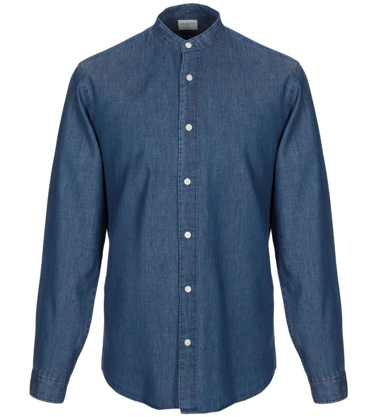 selected homme(セレクテッド オム) バンドカラー デニムシャツ