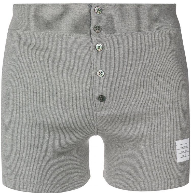 THOM BROWNE Light Grey Cotton Boxer Shorts